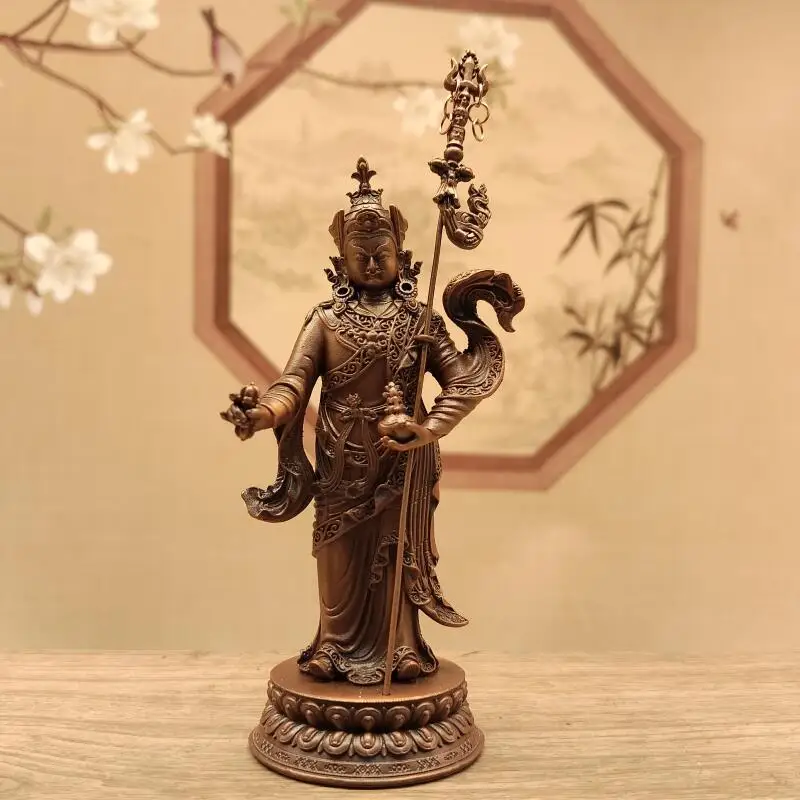 Nepalese Tibetan Buddhism copper Carving Padmasambhava Buddha statue Home Buddha Hall Offering desktop auspicious ornaments