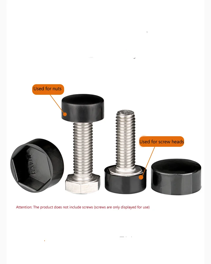 육각 너트 플랫 헤드 플라스틱 보호 캡, 외부 육각 나사 장식 캡, 방진 커버, 블랙, 화이트, 그레이