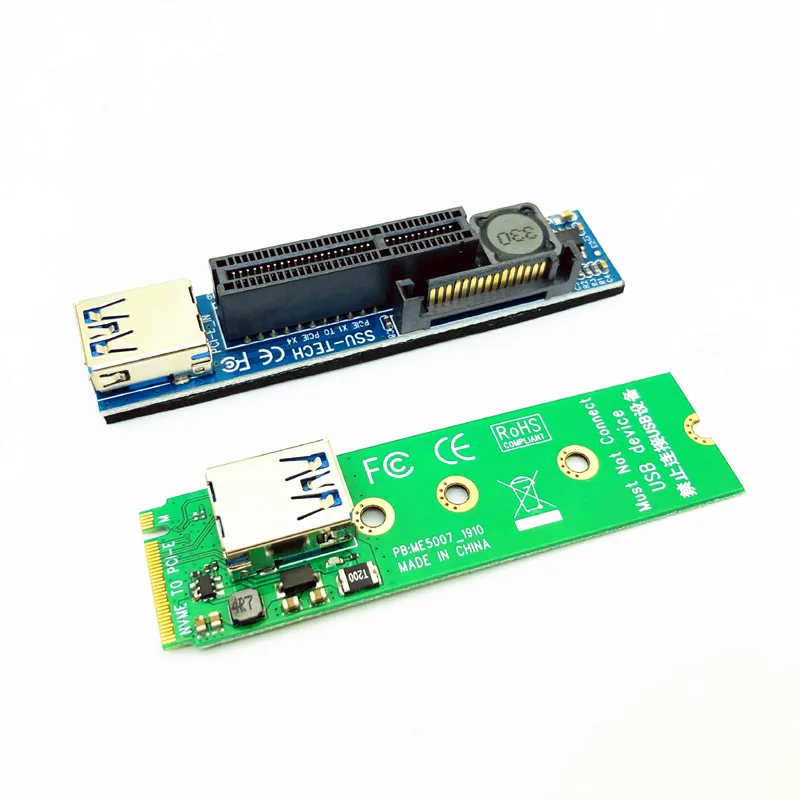 PCIE 라이저 M-키 NVME M.2-PCI Express X4 그래픽 카드 라이저, 30CM USB 케이블, PCIE 확장기 포트 확장 어댑터 라이저 케이블