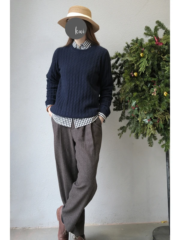 

Мягкие шерстяные брюки-харлан с цветочным принтом, женские зимние теплые прямые повседневные брюки с высокой талией на молнии, удобная посадка