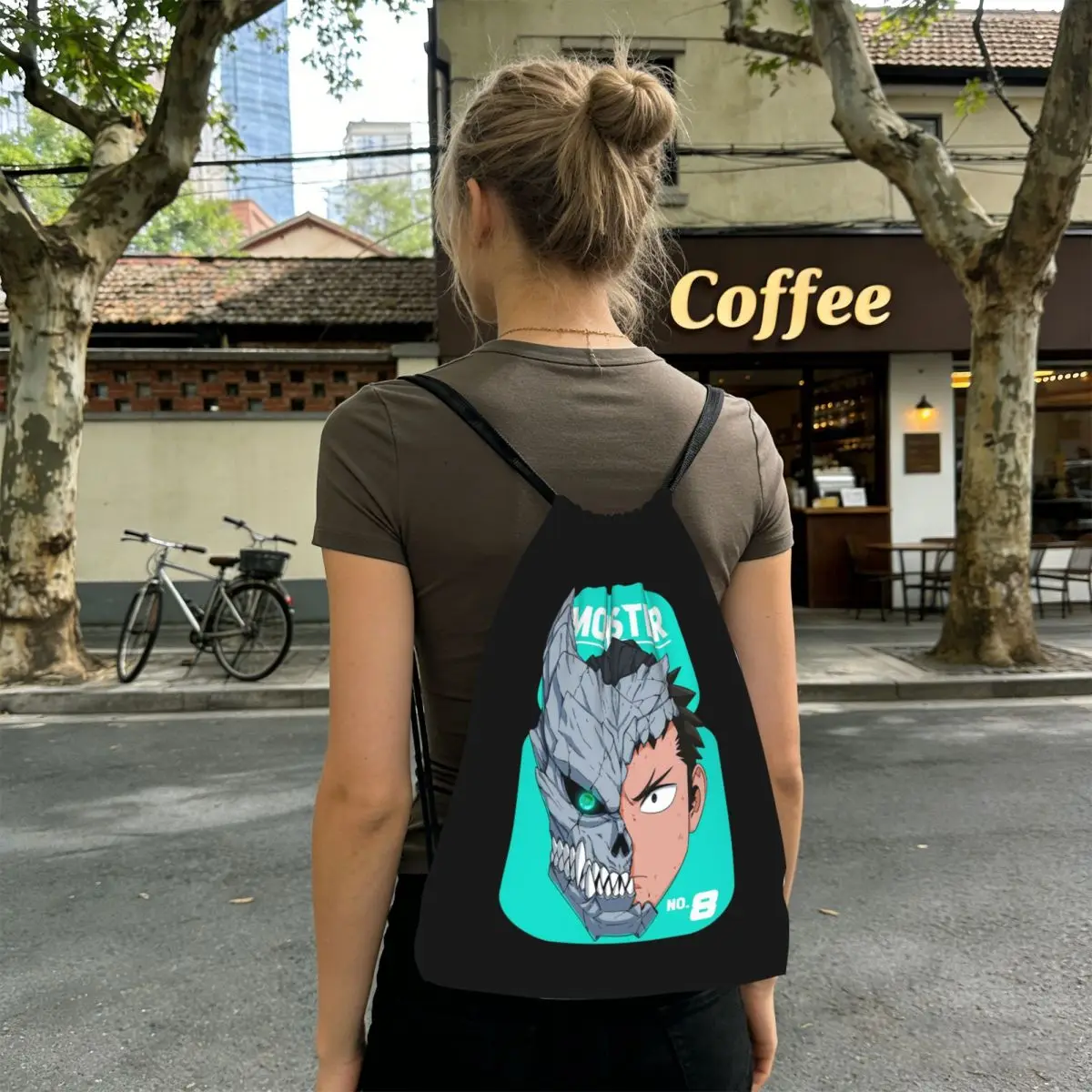 Kaiju No. 8 Monster Sweeper Inc Backpacks Multi-function Drawstring Bags Sports Bag Book Bags for Travel School