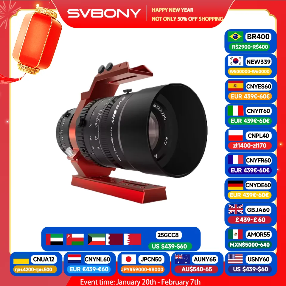 Svbony SV555 Astrophotography Telescope APO 243mm f/4.5 Telephoto Camera Lens for Full Frame Sky Imaging