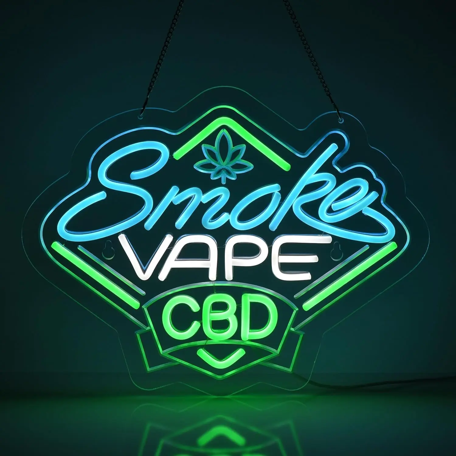 Smoke and Vape Shop Neon Sign Neon Lights Hanging Wall Art Decoration for Smoking Lounge Bar Retail Shops Man Cave Party Decor