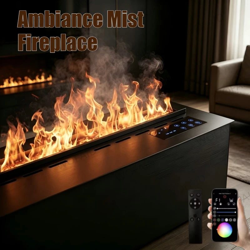

Wall Mounted Electric Fireplace 100cm 3D Water Vapor Steam Fireplace Ultra-Thin Design 12 Flame Settings grade fireplace firepit