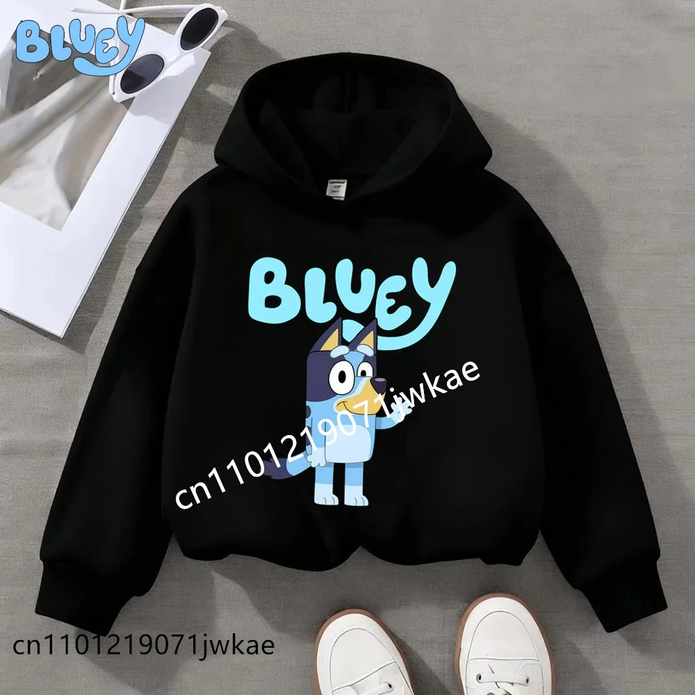 

Детская толстовка с принтом Bluey Friends, 2026, разноцветная, с длинным рукавом, осенне-зимняя, для мальчиков и девочек, модные худи