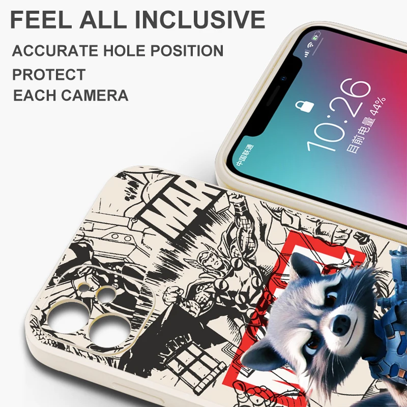 Rocket Raccoon Spiderman Phone Case For Xiaomi POCO F5 F4 F3 Pro GT M4 M3 Pro 5G X5 X4 X3 Pro NFC Carcasa Liquid Silicone Shell