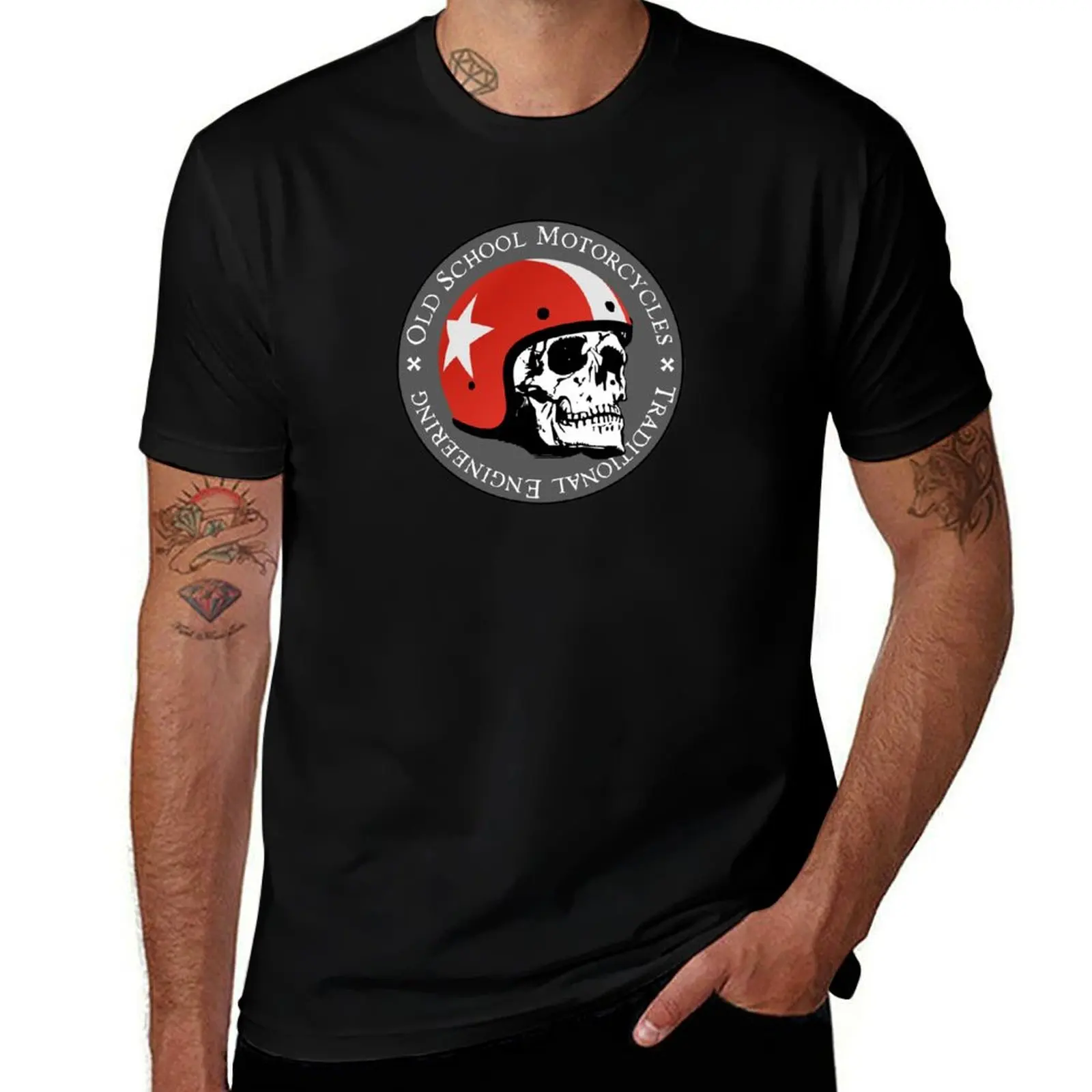 

Old School Motorcycles T-Shirt anime tshirt t shirts for man slim fit t shirts for man pack white T-shirt