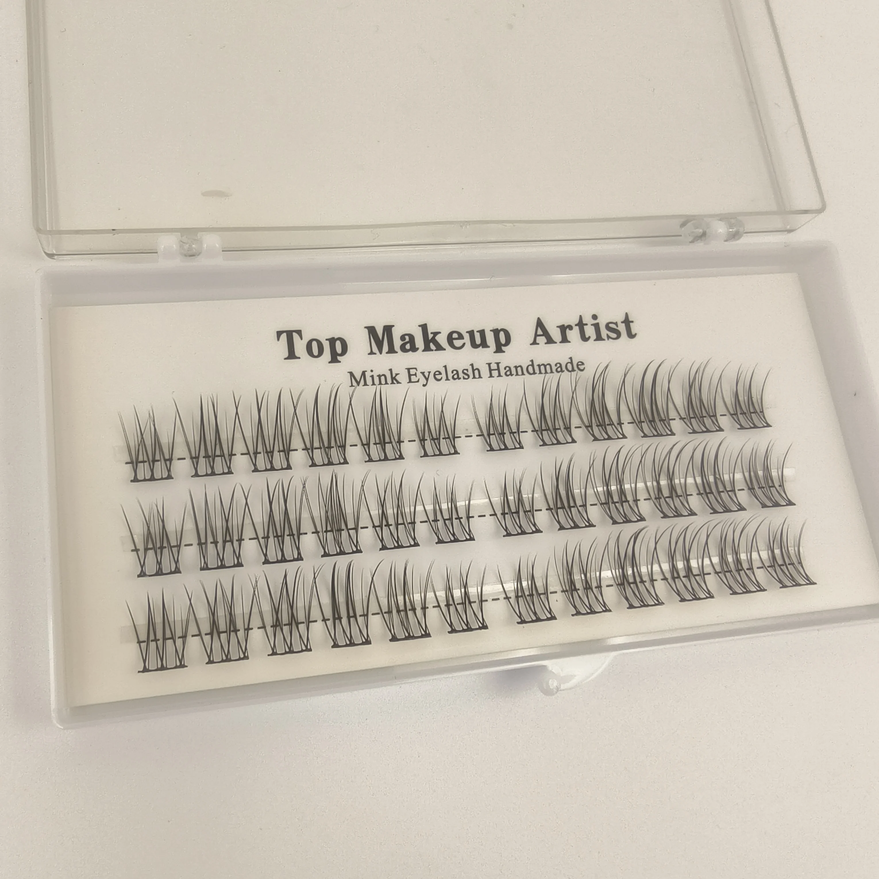 RB001 Hand Made Eyelash Extension Segmented Flase Lashes Dramatic Lash Bundles Soft Ribbon Strip Eyelashes Makeup Lashes
