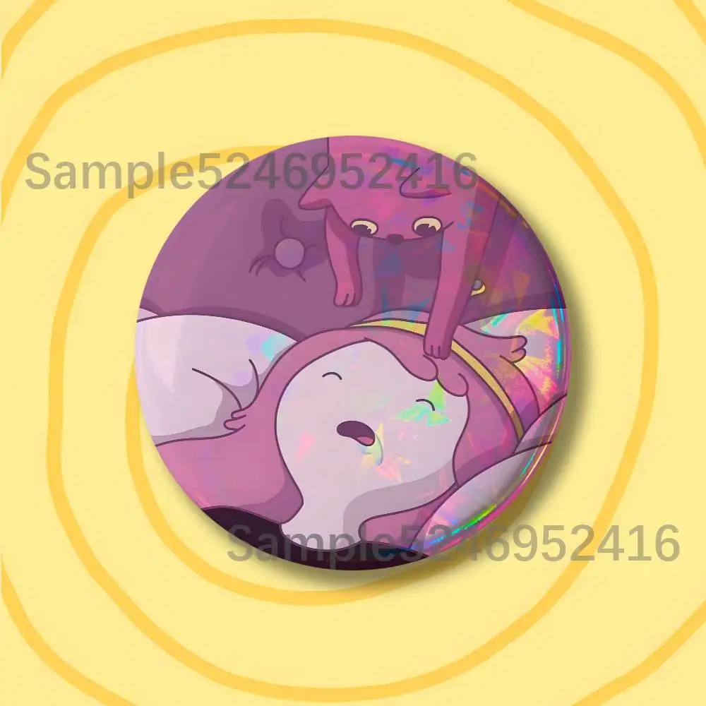 B-Bubblegum-es Pink Princess-es Round Button Pins Badge Creative Brooches Backpack Clothes Decoration Fashion Jewelry Gifts view 6