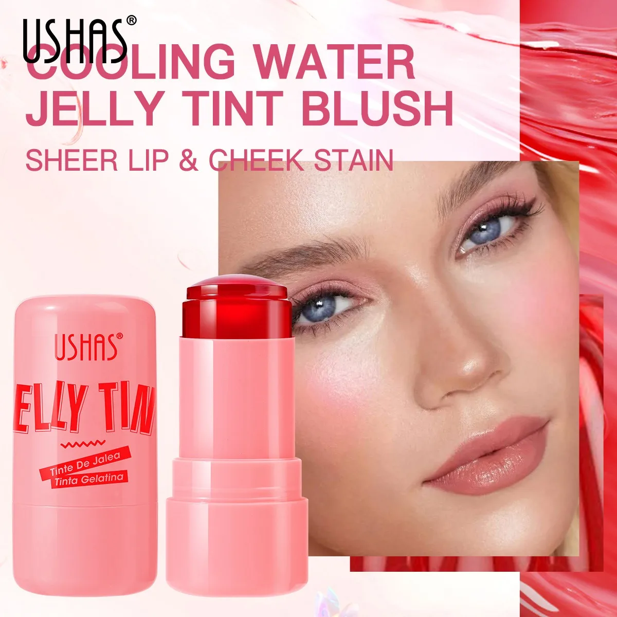 Milk Jelly Blush Stick Lip Cheek Stain Water Blusher Lipgloss Matte Lidschatten Langlebig Erhellen Sie die Gesichtskontur Rouge Makeup