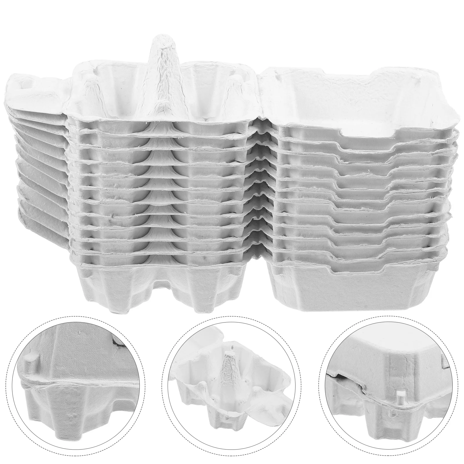 12 Pcs Tray Native Egg Packaging Box Travel Eggs Holder for Fridge Reusable Bulk Carton Paper Refrigerator Organizer