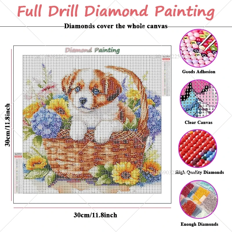 DIY 5D Cute Animals Diamond Painting Offers 5d Diamond Pictures Dog Flowers For Kids Craft Gift Kits For Home Wall Decoration