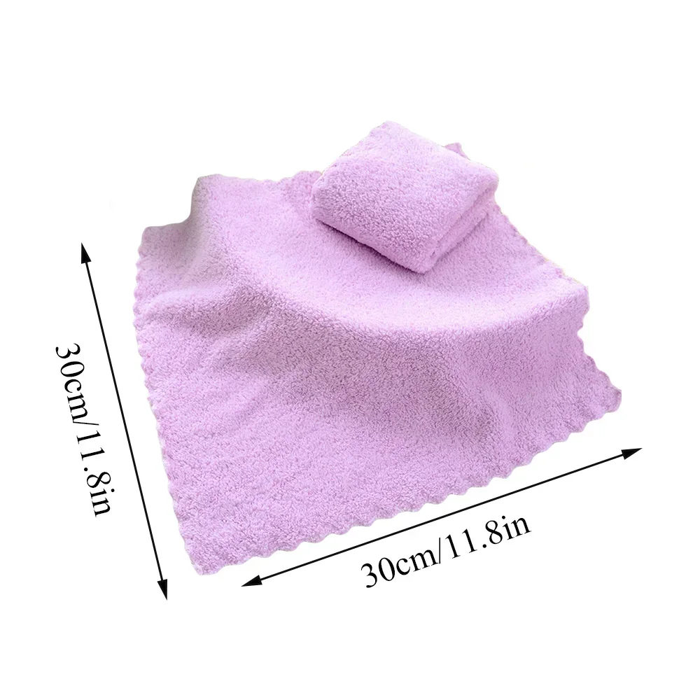 Coral Velvet Face Towel Microfiber Absorbent High-density Square Hand Towel Cleaning Wipes Quick Dry Clean Handkerchief Supplies