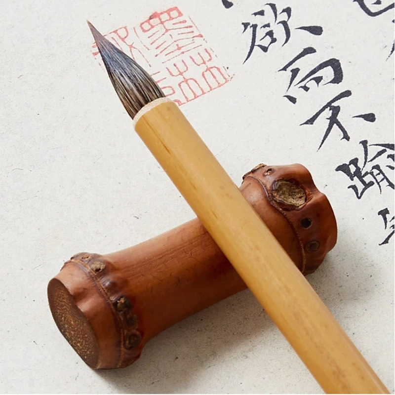 Mixed Rabbit Multiple Hairs Calligraphy Brush Wen Zhengming Small Regular Script Writing Brush Fine Hook Line Painting Brush