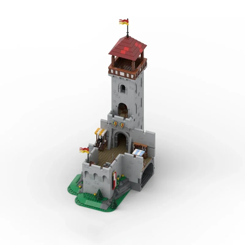 Il modello Medievale del Castello del Cavaliere Leone del giocattolo da costruzione MOC è un regalo di Natale per tutti gli appassionati di architettura