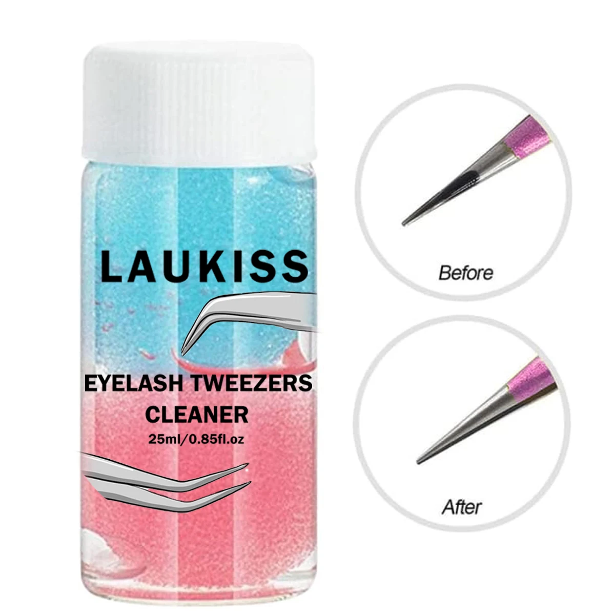 25ml Eyelashes Tweezers Cleaner Eyelash Extension Tweezers Cleaning Tools With Glue Remover Liquid And Sponge Ball Cleaning Glue