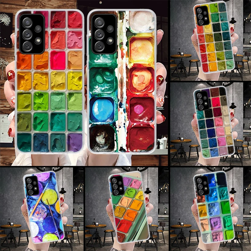 Watercolors Set Paint Palette Painting Box custodia per telefono per Samsung Galaxy A71 A51 A41 A31 A21S A11 A70 A50 A40 A30 A20E A10S A20S