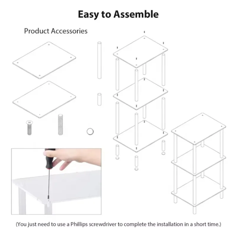 

Hooqu Three-Tier Clear Acrylic Record Player Stand Turntable Stand Vinyl Record Storage Acrylic Side Table Display Rack Product