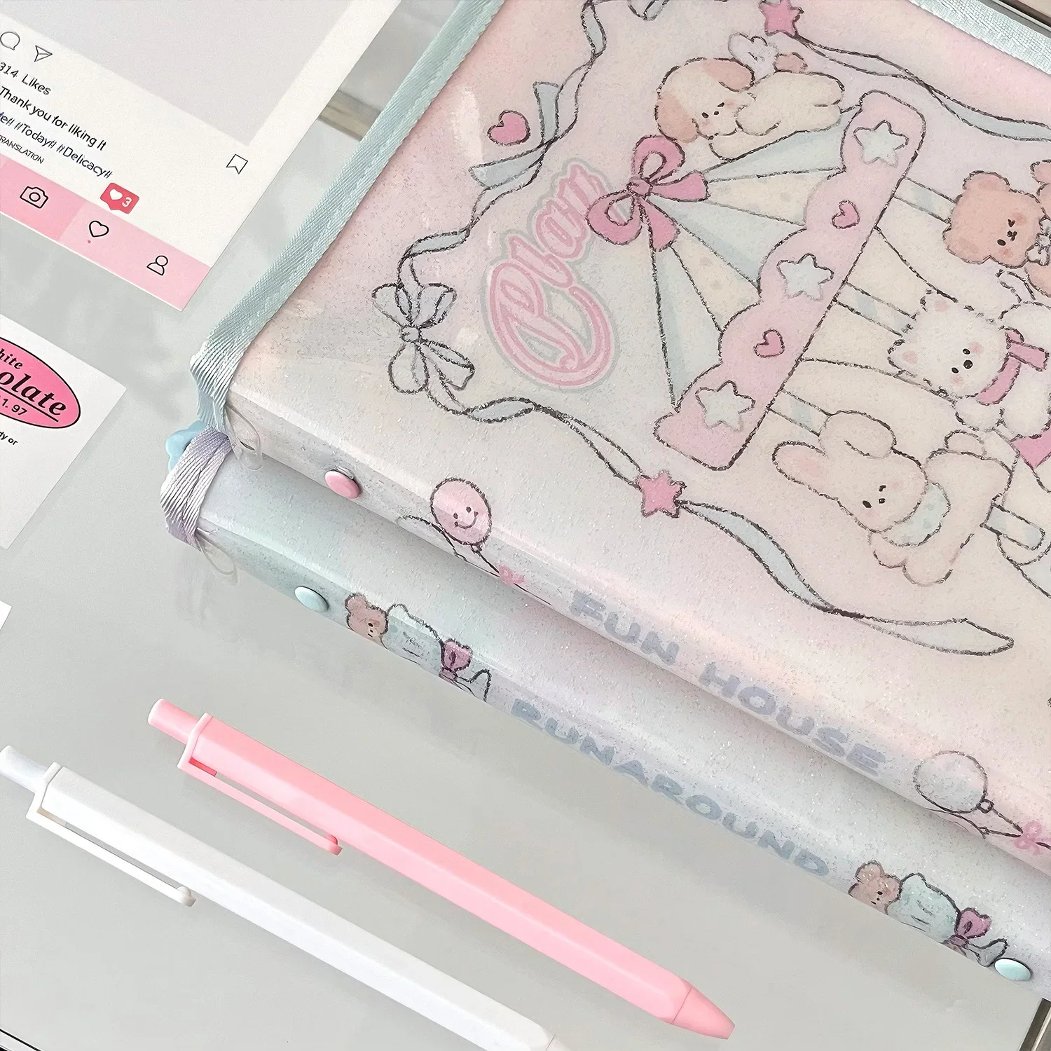 IFFVGX Kawaii A5 سستة الموثق حامل بطاقة الصور Kpop المعبود ألبوم الصور جمع كتاب القرطاسية المدرسية ألبوم الفقرة Fotos پوتوكاروداد باين أكثر