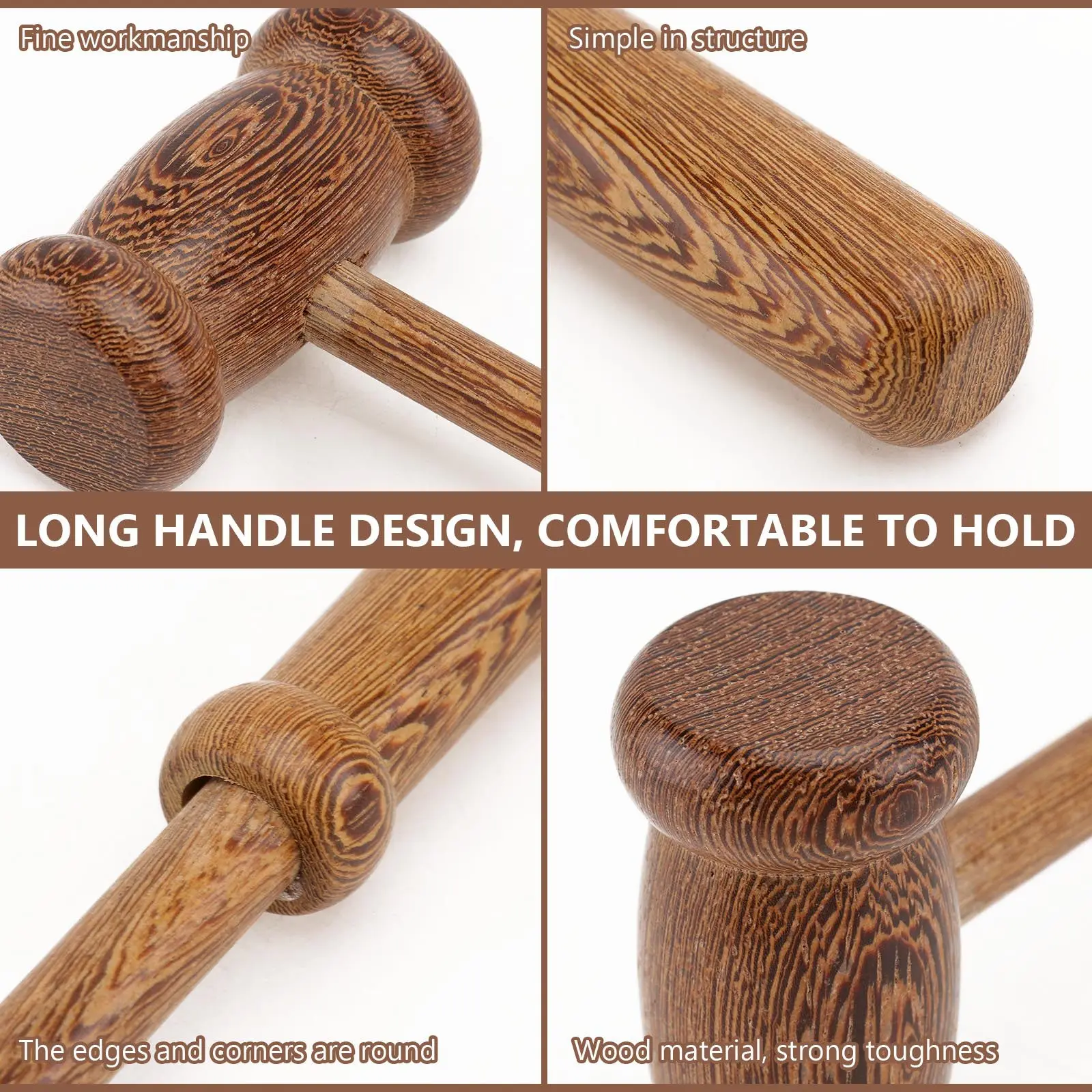 

1Pcs Wooden Massage Hammer Body Massager Tool Handheld Knocking Hammer for Neck Waist Legs Back Body Massager Massage Equipment