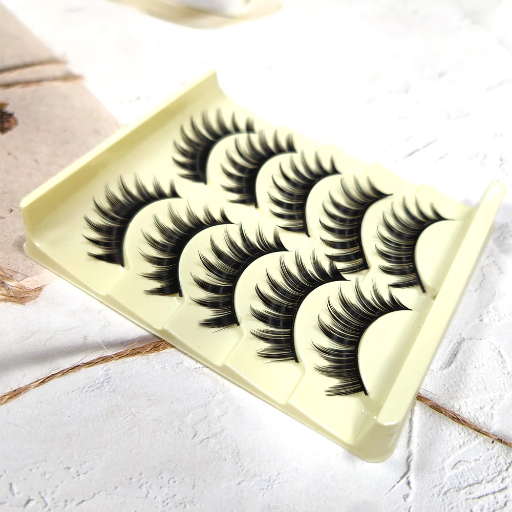ICYCHEER Thick 5 Pairs Makeup Natural False Eyelashes Eye Lash Long Black Handmade Soft