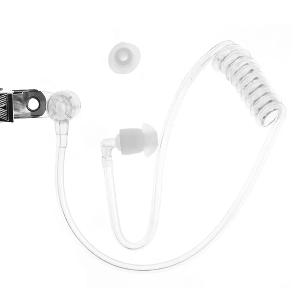 Bobina transparente Acoustic Air Tubo Earplug, Substituição do grampo do metal para rádio bidirecional Walkie Talkie fone de ouvido