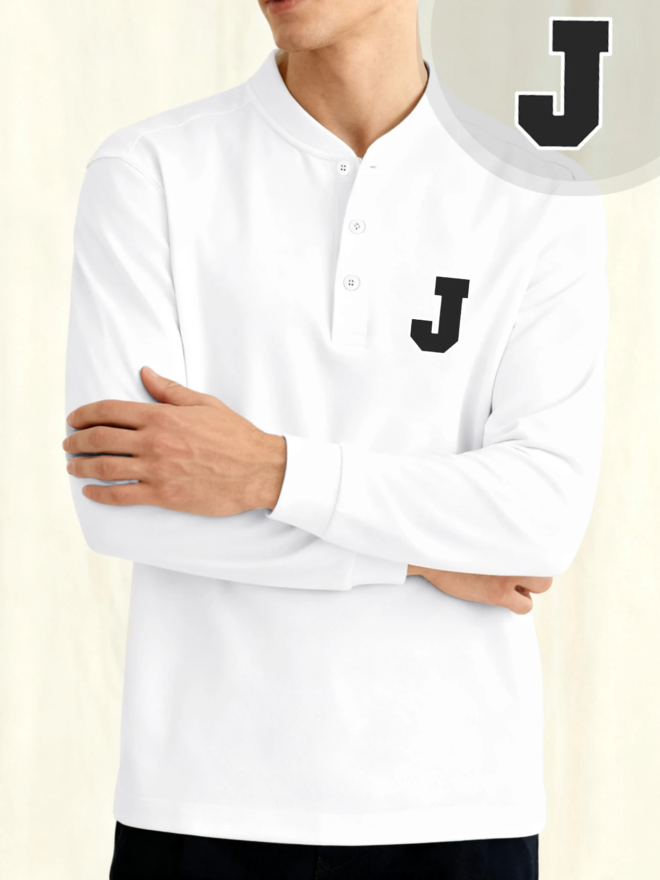 رسالة J بسيطة طباعة رجل هنري قمصان مريحة عارضة قميص طاقم الرقبة تنفس قمم الأعمال عالية الجودة المتسكعون الجديدة #1
