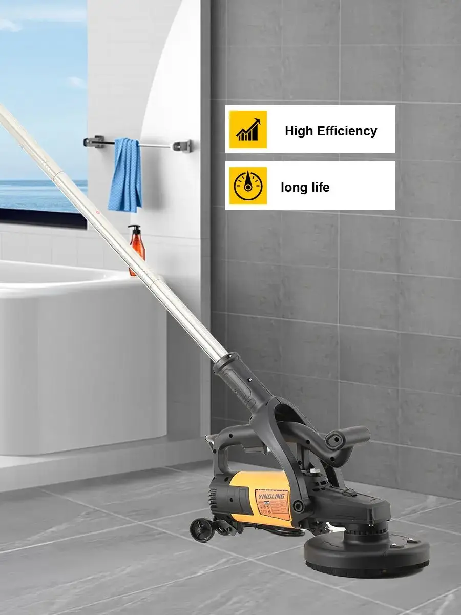 Rectifieuse de mur 3800W, broyeur grossier portatif, Machine de plâtrage de mur avec tige d'extension, murs, sols en béton, outil de polissage