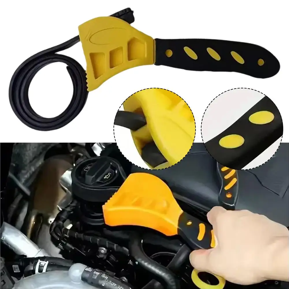 6 Inch Filter Removal Tool Belt Wrench Oil Filter Puller Chain Wrench Opener Belt Opener Belt Belt Adjustable Wrench N3i3