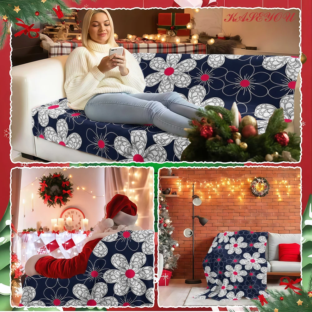 Cute Cat Fade Resistant Microfiber Christmas Flannel Fleece Perfect Addition to Any Bedding Set Collection