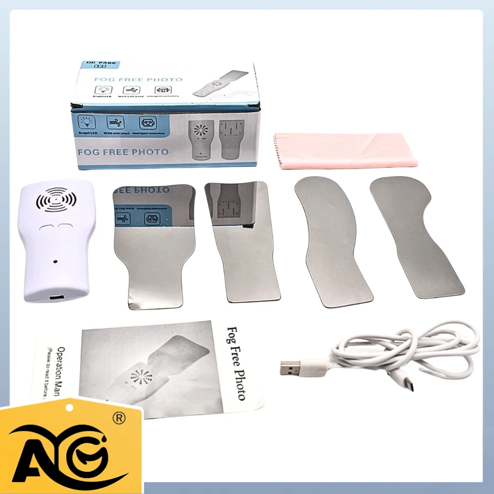 Miroirs dentaires anti-buée AG, miroir intra-oral sans buée pour photographie, en acier inoxydable avec lumière LED, réflecteurs orthodontiques