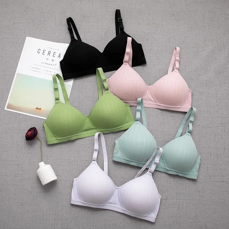 

new delivery Young Girl thin solid Bar Teenagers Children Students Puberty cotton underware wholesales without steelring