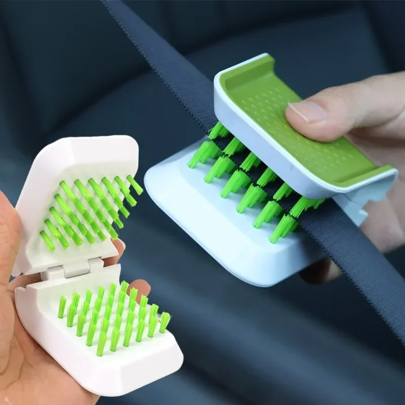 Car Seat Belt Cleaning Brush Foldable U-shaped Double-sided Hard Haired Hub Brush Household Chopstick Knife Fork Cleaning Brush