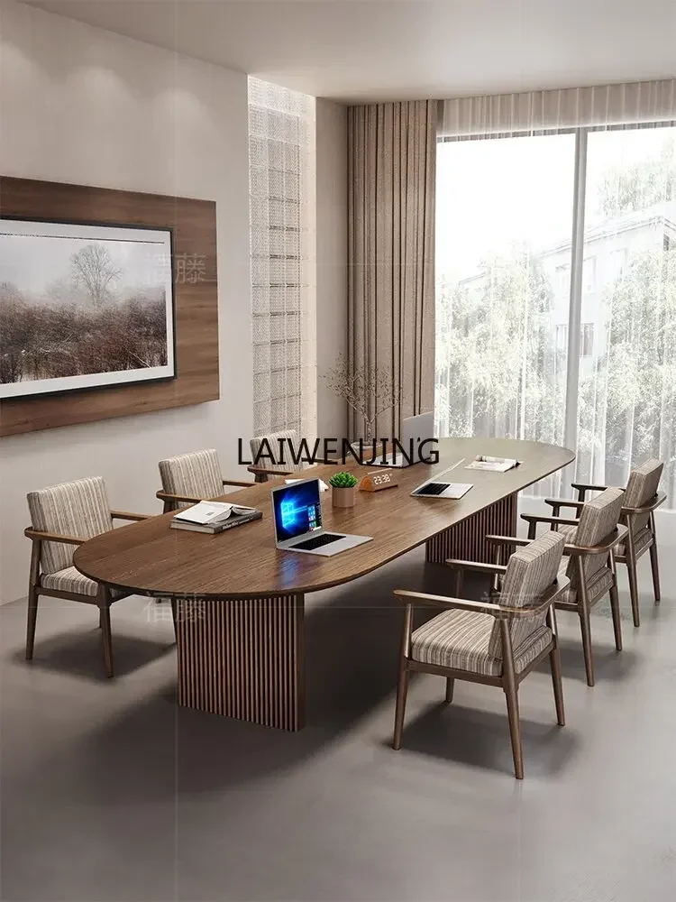 MJY solid wood meeting simple living room large board long table industrial style table and chair combination