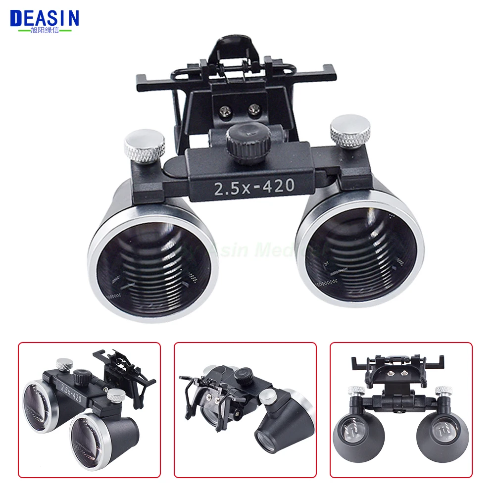 

Binocular Dental Loupes 2.5X 3.5X Coated Optical Lens with Clip Magnifying Glass Galilean Dental Magnifier