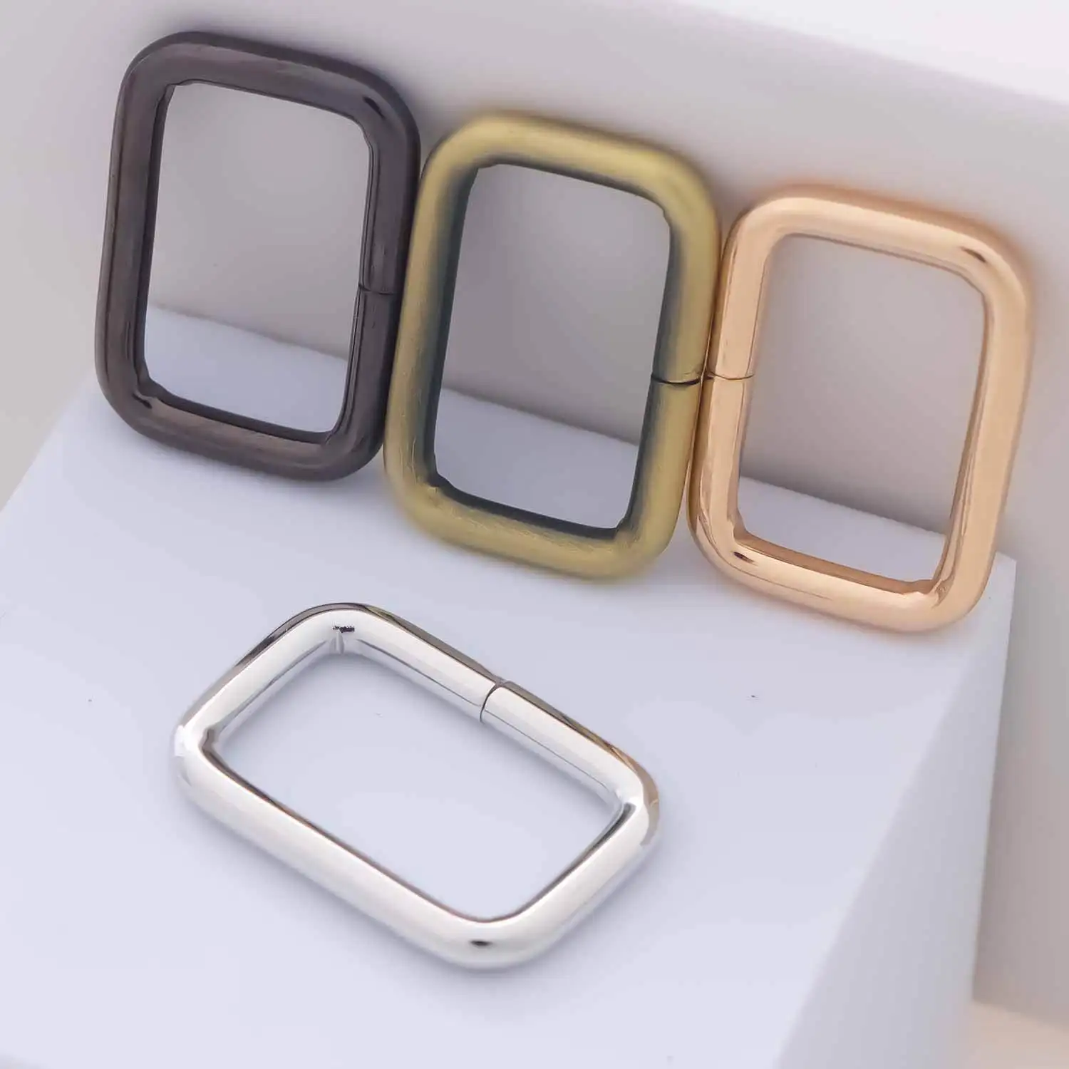 5pcs Metal Rectangle Ring Buckles Square Strap Webbing Belt Rings for Bag Purse DIY Strap