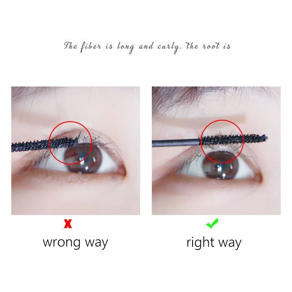 มาสคาร่าแบบหนาพิเศษ กันน้ำ ไม่เลอะ มาสคาร่าแปรงละเอียด ต่อขนตาสีน้ำตาลธรรมชาติ มาสคาร่าสำหรับผู้เริ่มต้น