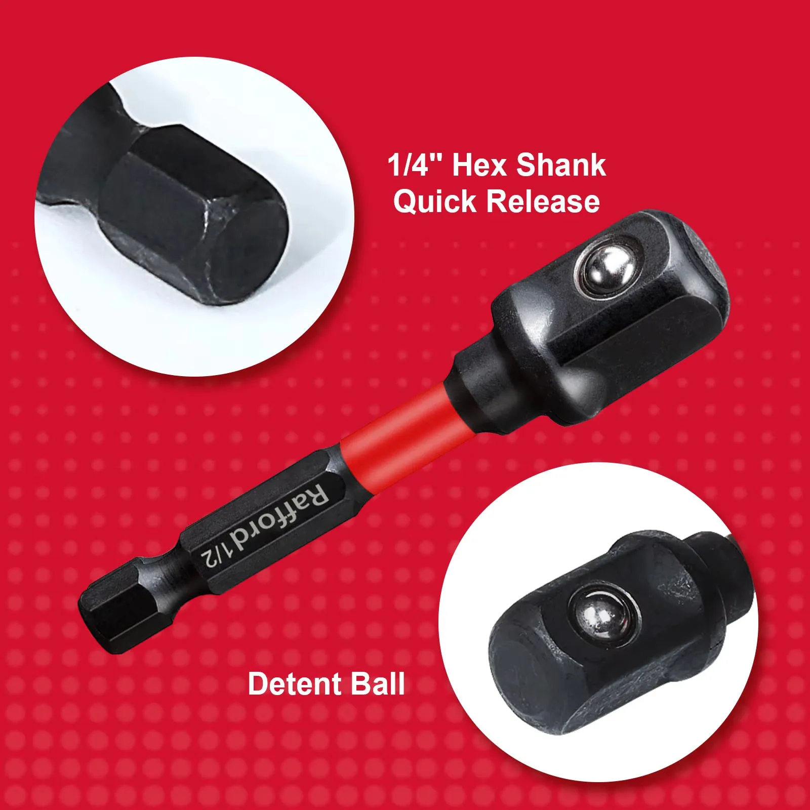 Rafford Impact Socket Adapter Set,1/4"3/8"and1/2"Drive,Extension Bit with Holder,Adapt Power Drill to High Torque Impact Wrench