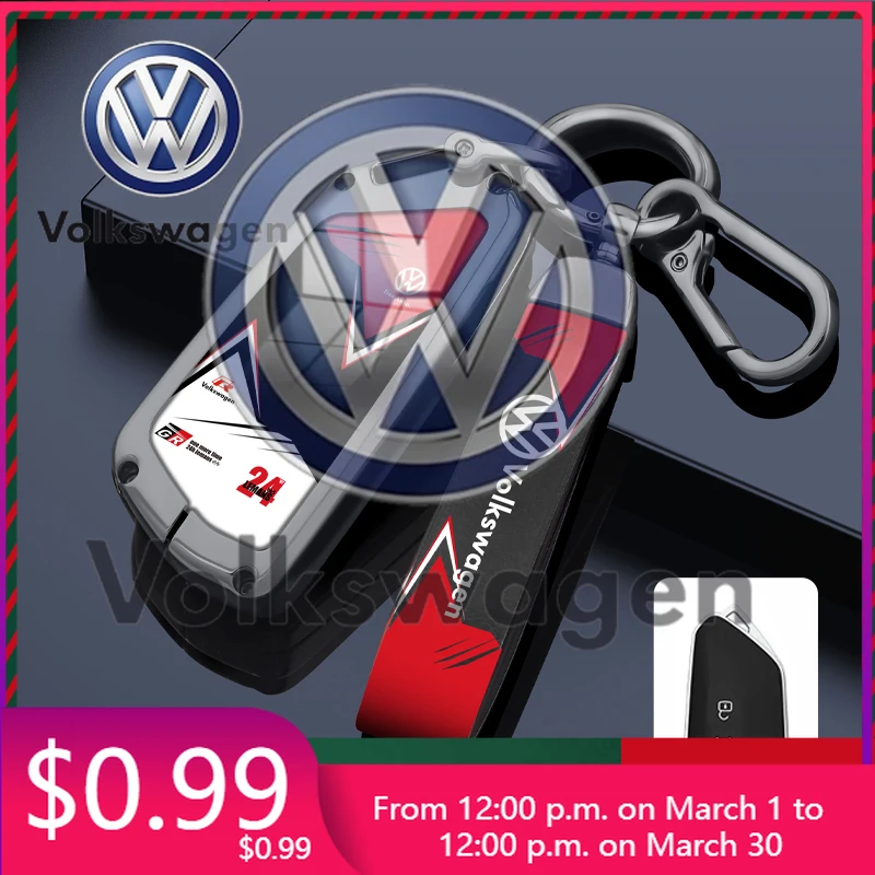 

For VW Volkswagen Car Sticker Zinc Alloy Car Leather Key Case Cover Shell For Volkswagen VW Golf 8 MK8 ID-4 ID-6 A8 For Se