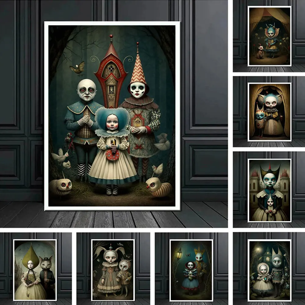 

Gothic Horror Movie Ghost Doll Poster Prints Halloween Haunted Doll Canvas Painting Wall Art Picture For Living Room Home Decor