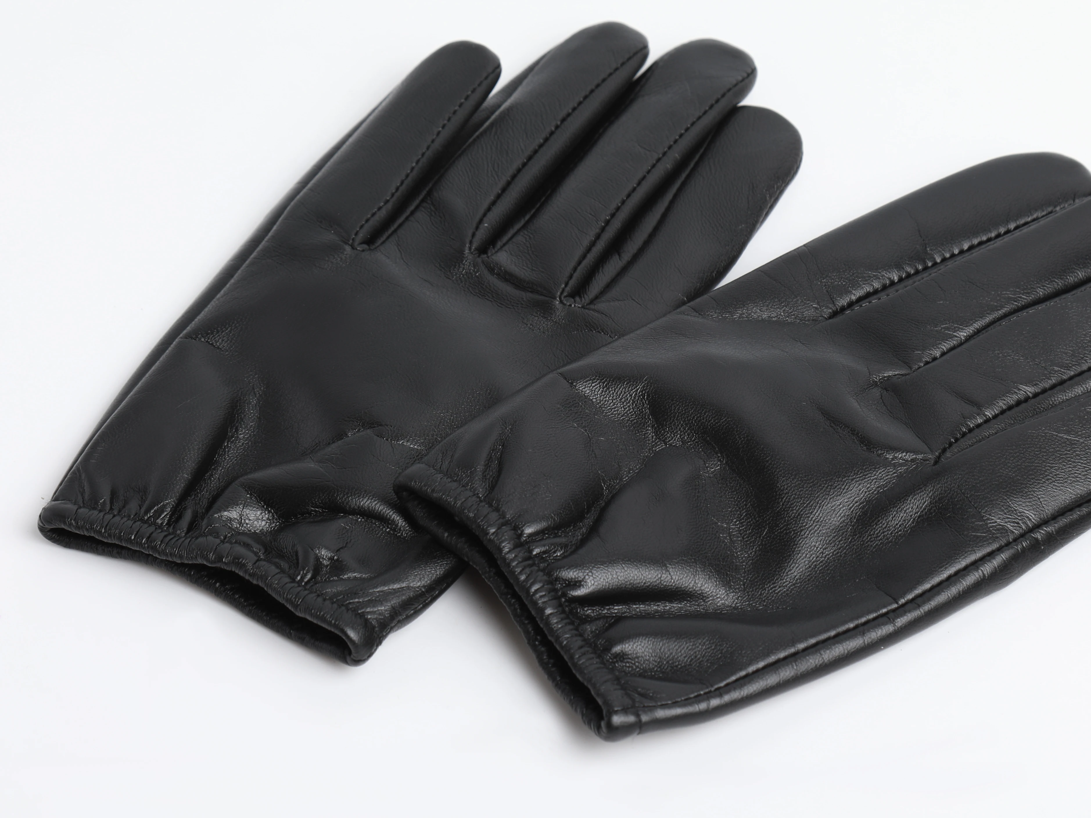 Spring Autumn Winter Goat Leather All Fingers Touch Screen Customized High-End Black Long Glove Shand Warmer  Men Tactical Army