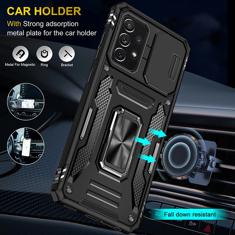 

Armor Shockproof Magnetic Ring Stand Holder Case For Samsung Galaxy A13 A33 A53 A73 5G A23 A 33 53 73 2022 Camera Protect Cover