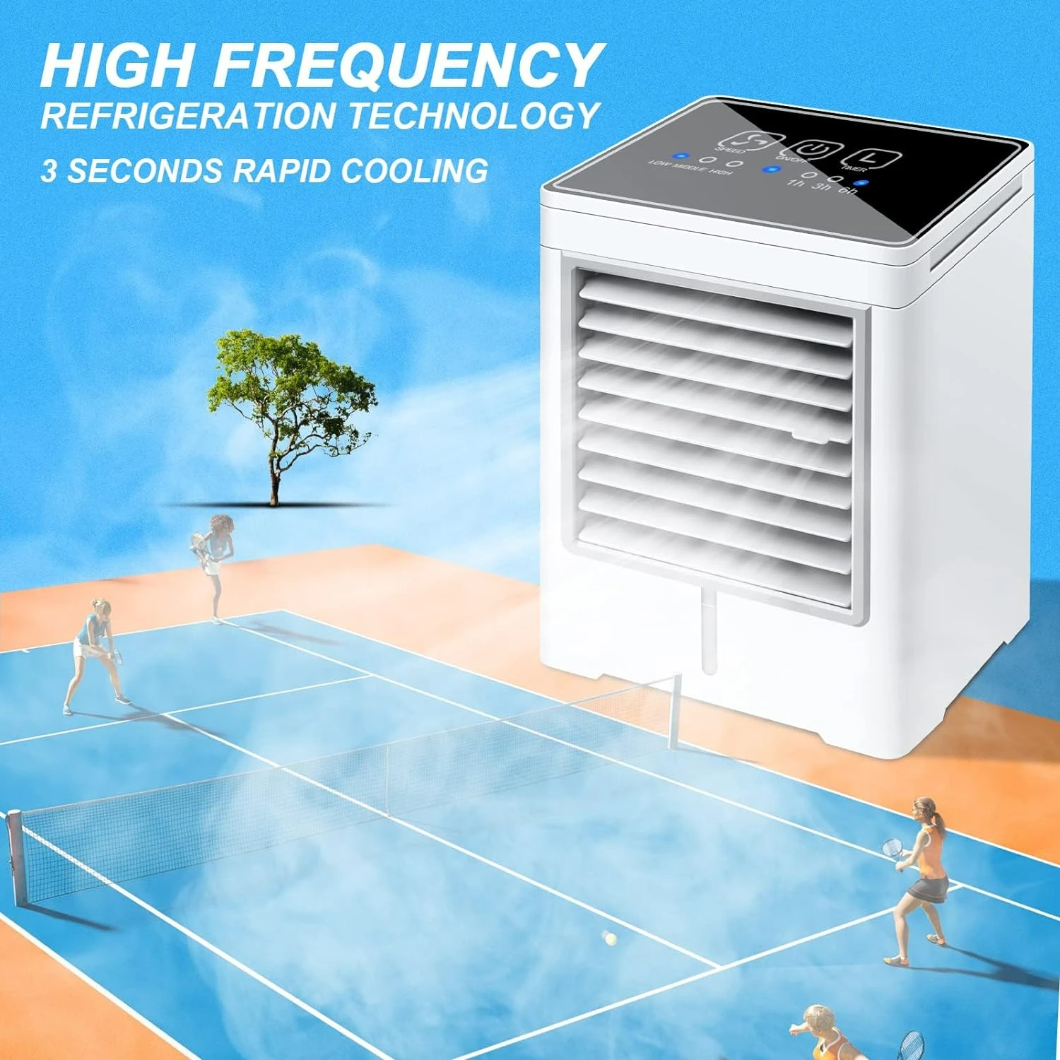 Stay cool and refreshed all day long with this portable and customizable air cooler - Enjoy maximum comfort and relaxation at ho