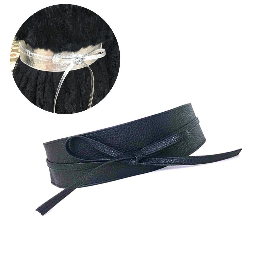 

Adjustable Women Pu Bowknot Waist Belt Wide Waistband Strap Corset Cummerbund Accessories For Dress Wrap Belt Slimming