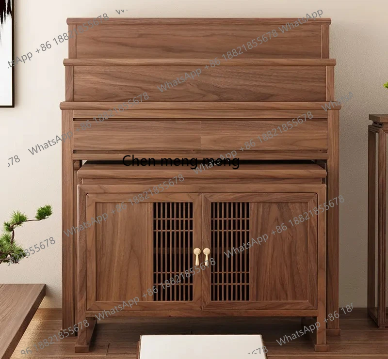 

black walnut wood offering table incense altar household three-tier solid wood wealth god worship table buddhist niche