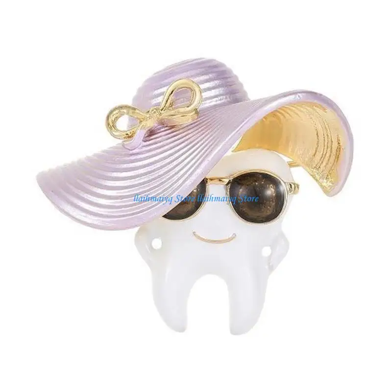 

573B Trendy Teeth Brooch Creative Oil Drip Design Fashionable Alloy Accessory For Casual Outfits And Gift Giving
