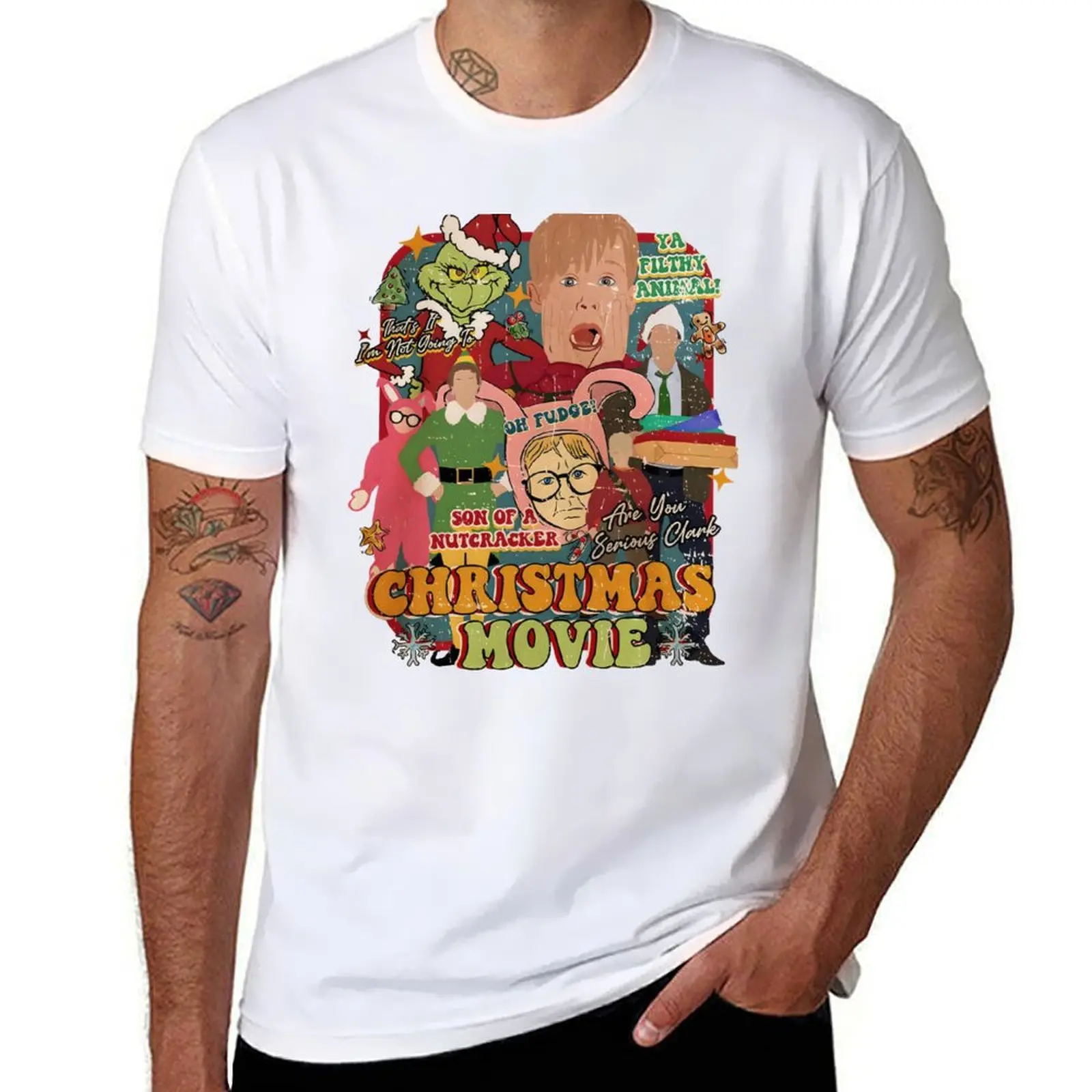 

Vintage Christmas Movie Characters T-Shirt vintage fashion shirts Luxury man plain t shirts men