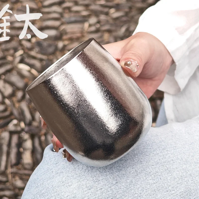 

Пивная кружка из чистого титана, 260 мл, кофейная чашка/чашка для воды, двухслойная, теплоизоляция, защита от ожогов, антибактериальная, кристаллизация