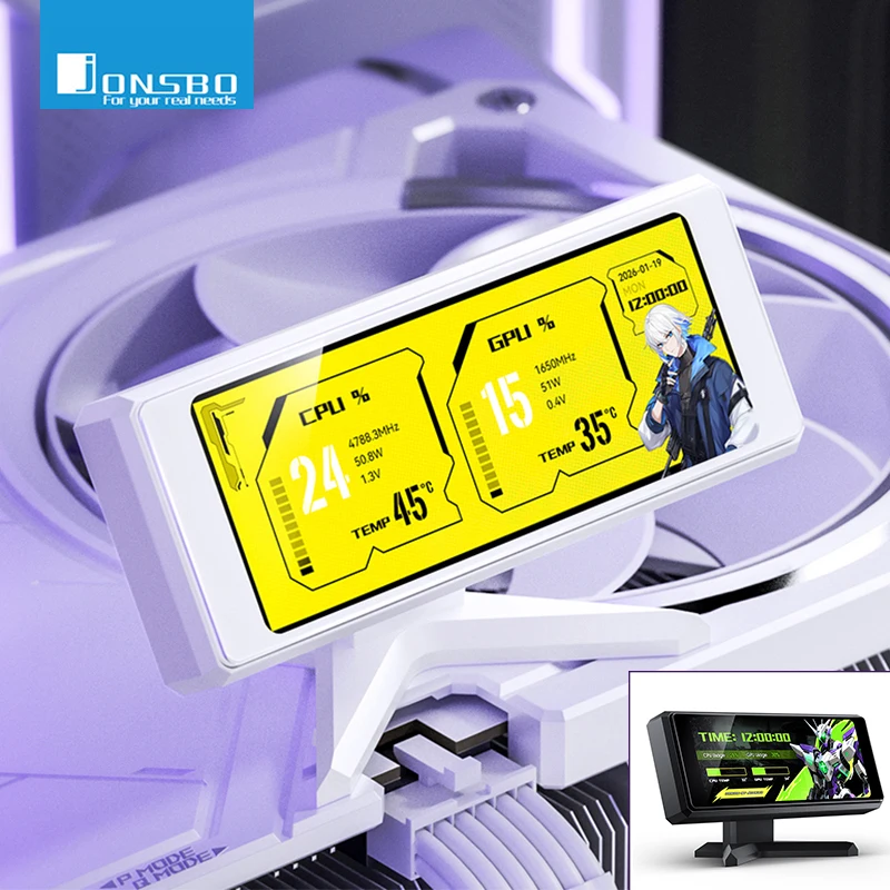 

Jonsbo DS339 3.39 Display Screen Graphics Card/Desk Stand Auxiliary Screen PC Temperature Monitor Mini CPU GPU RAM Data Display