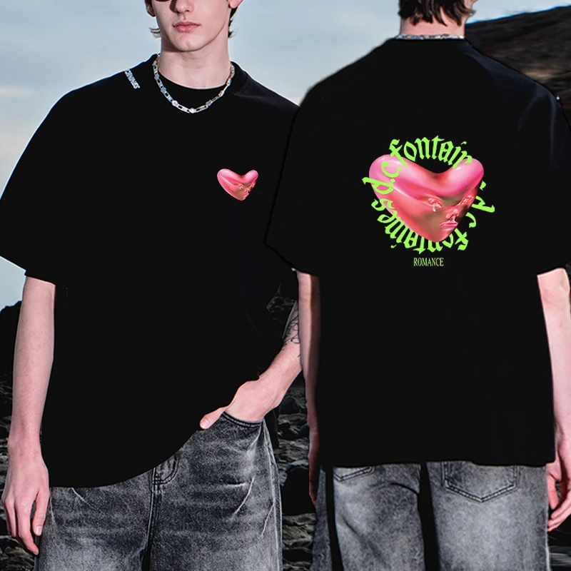 2026 Fontaines DC Romance printed T Shirt Men Women Harajuku Fashion short sleeve T-shirts Hip Hop Oversized Casual Tops Unisex